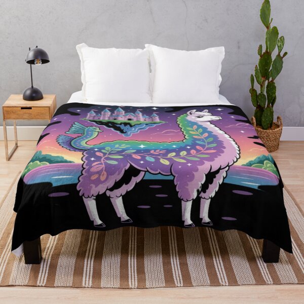 Item preview, Cute Rainbow Llama Dragon Wings Magical Castle Art designed and sold by DailySparks.