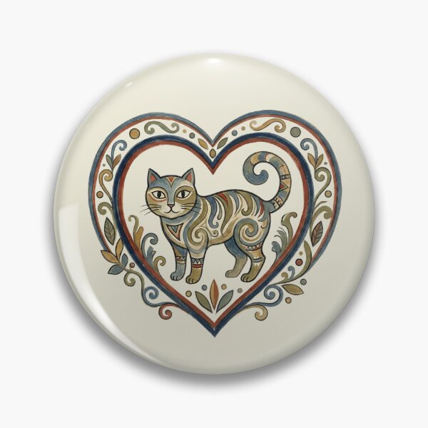 Item preview, The Celestial Garden Cat: A Vibrant Folk Art Masterpiece designed and sold by FreiherrPK.