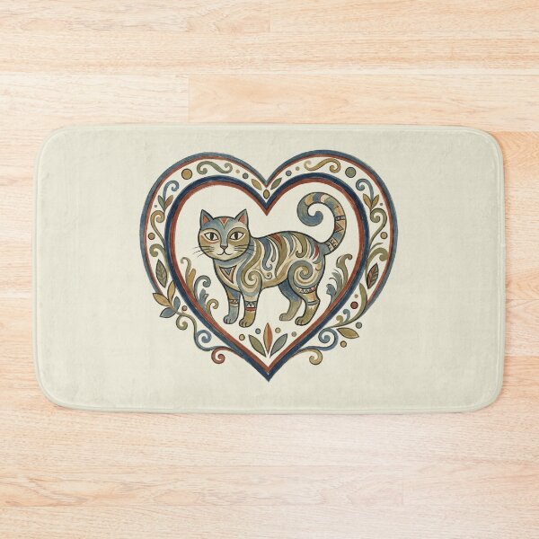Item preview, The Celestial Garden Cat: A Vibrant Folk Art Masterpiece designed and sold by FreiherrPK.