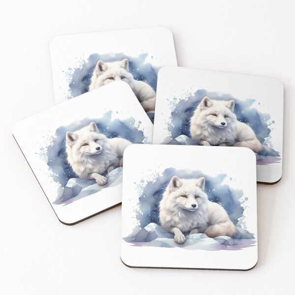 Item preview, Arctic fox in the snow – watercolor full of winter magic designed and sold by Rose Design & Photos.