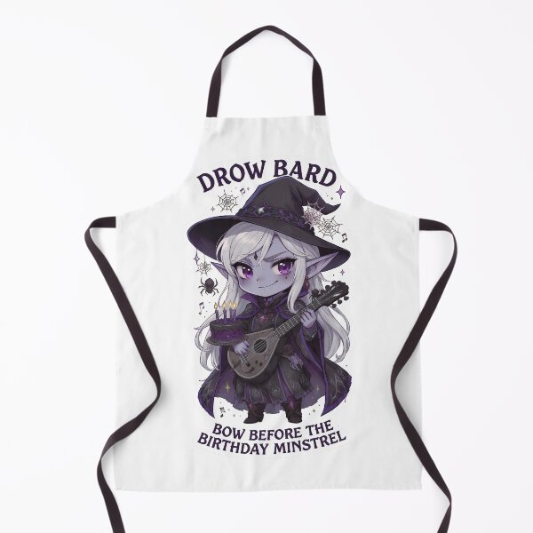 Item preview, Birthday Drow Bard – Cute Fantasy Dark Elf Music Art designed and sold by RpgTools.