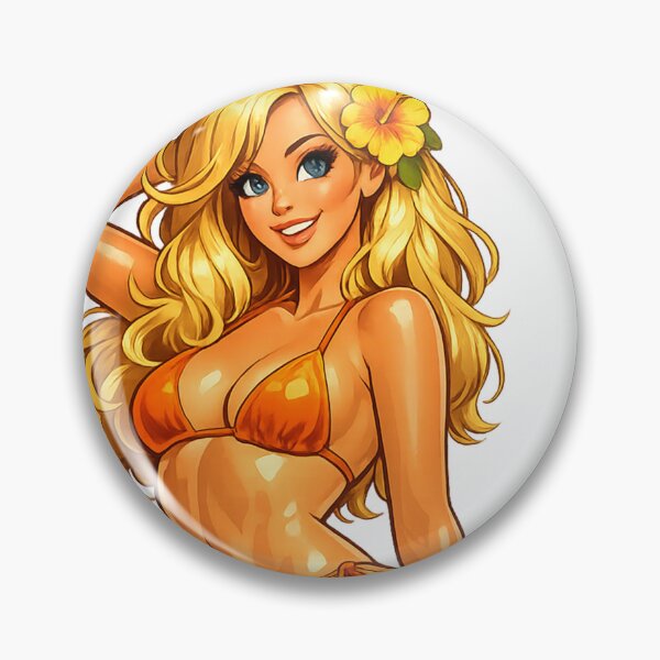 Item preview, Another Blonde Pin-Up from 70s: Retro Pin-Up Cartoon Girl – 50s 60s 70s Vintage Style Illustration designed and sold by Arte Cartoon From TagTeam Group.