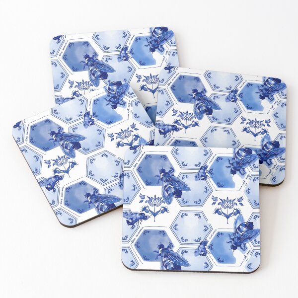 Item preview, Busy Delft Bees designed and sold by HillsandSheep.