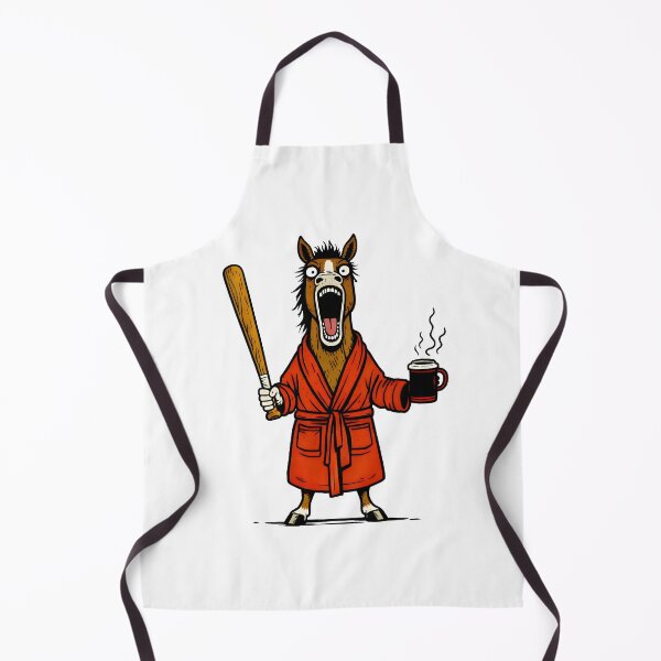 Item preview, Crazy Horse with Baseball Bat & Coffee Mug – Funny Animal Illustration designed and sold by Senkov.