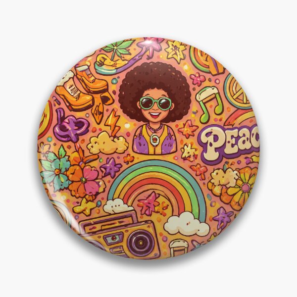 Item preview, Hippie Style from 60s-70s: Peace and Love Pattern designed and sold by Arte Cartoon From TagTeam Group.