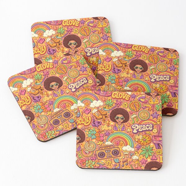 Item preview, Hippie Style from 60s-70s: Peace and Love Pattern designed and sold by Arte Cartoon From TagTeam Group.