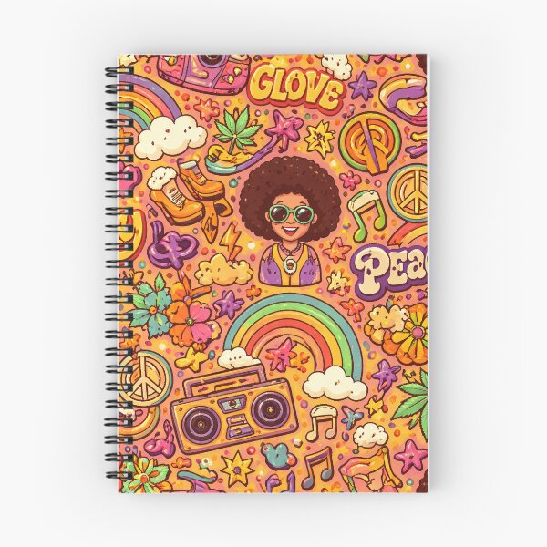 Item preview, Hippie Style from 60s-70s: Peace and Love Pattern designed and sold by Arte Cartoon From TagTeam Group.