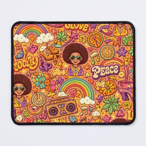 Item preview, Hippie Style from 60s-70s: Peace and Love Pattern designed and sold by Arte Cartoon From TagTeam Group.