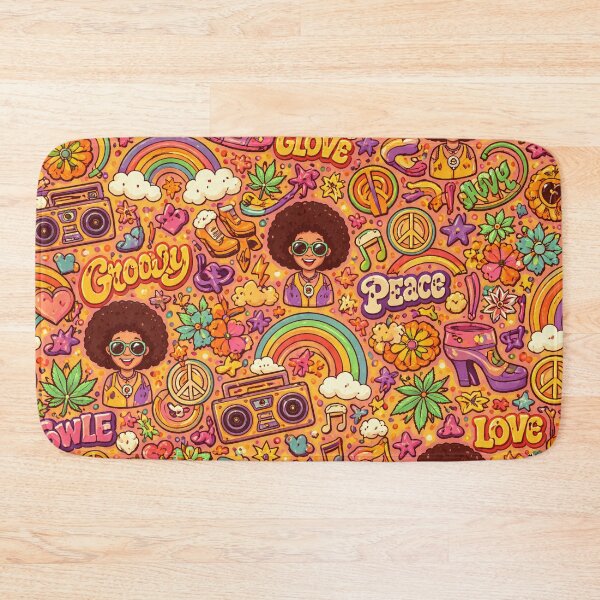 Item preview, Hippie Style from 60s-70s: Peace and Love Pattern designed and sold by Arte Cartoon From TagTeam Group.