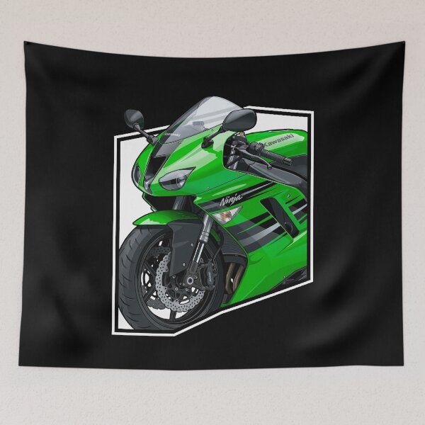 Item preview, Kawasaki Ninja ZX-6R – Green Supersport Bike Vector Illustration designed and sold by enzoade.
