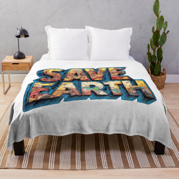 Item preview, Save Earth Retro Comic Typography - Vibrant Eco-Conscious Urban Art designed and sold by DesignArtist.ia.