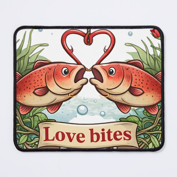 Item preview, Love Bites Romantic Fishing Art designed and sold by EimSol.