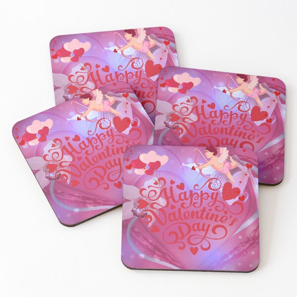 Item preview, Pink Valentine Heart with Cupid | Happy Valentine’s Day Illustration designed and sold by Julison2015.