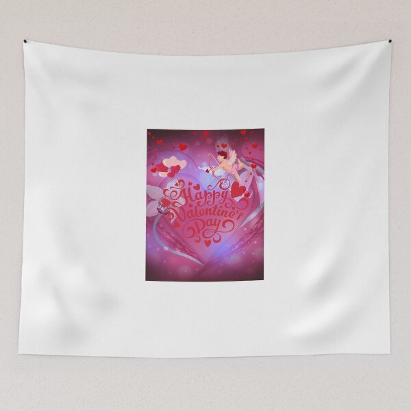 Item preview, Pink Valentine Heart with Cupid | Happy Valentine’s Day Illustration designed and sold by Julison2015.