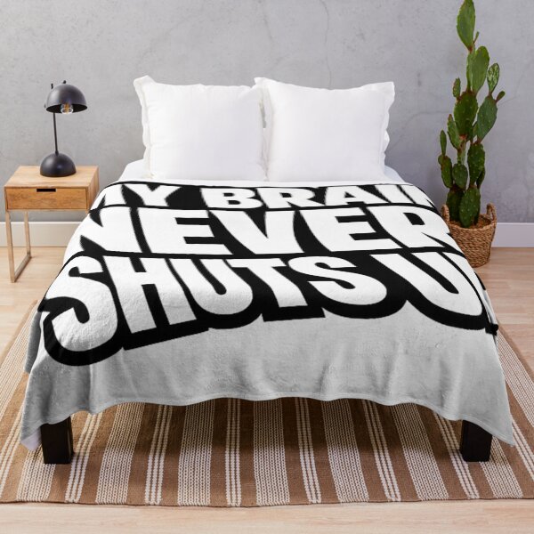 Item preview, My Brain Never Shuts Up – Funny Overthinking Quote designed and sold by BoldLineDesign.