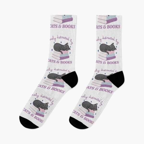 Item preview, Easily Distracted By Cats And Books Cute Bookish Black Cat designed and sold by winterpumpkin.