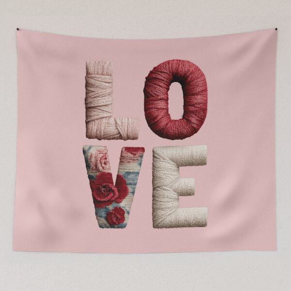 Item preview, LOVE Yarn Letters – Cozy Knitted Typography Design designed and sold by Maryna_Reine.