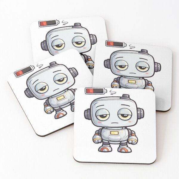 Item preview, Low Battery Robot – Cute Character Illustration designed and sold by wait4signal.