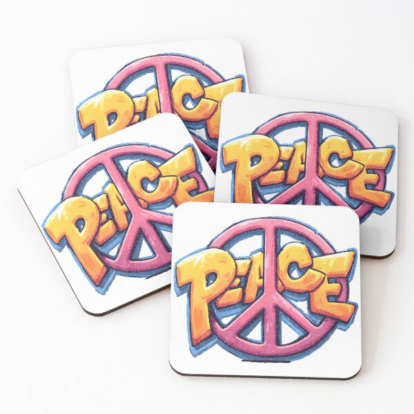 Item preview, SEO Title: Peace Symbol Retro Typography - Vibrant 3D Graffiti Style Lettering designed and sold by DesignArtist.ia.