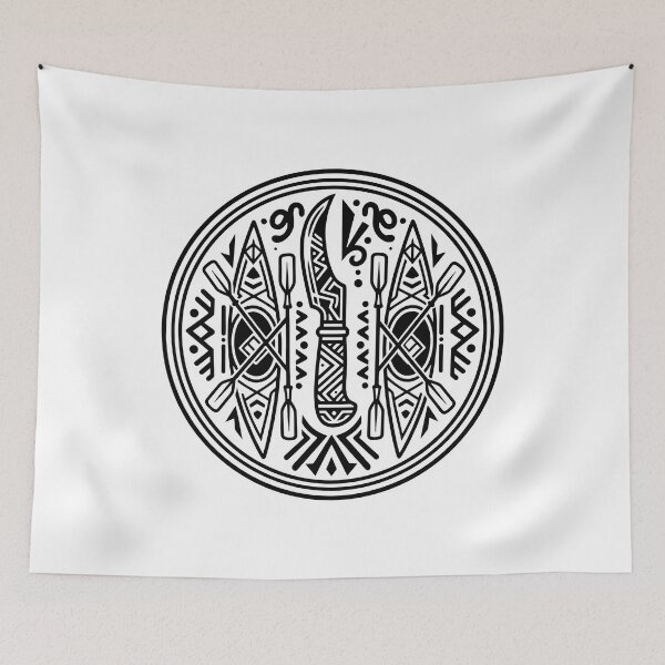 Item preview, Inuit Kayak & Knife Tribal Badge - Greenland Heritage Art designed and sold by Dakson Design - Fantasy Art.