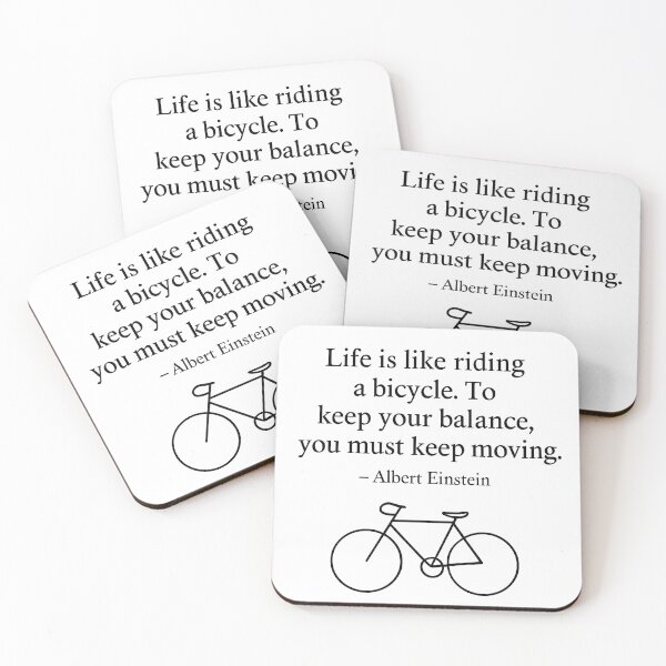 Item preview, Keep Moving – Albert Einstein Bicycle Quote Minimalist Design (Black Font) designed and sold by TshirtsLabs.