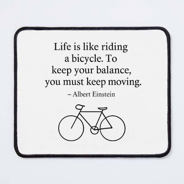 Item preview, Keep Moving – Albert Einstein Bicycle Quote Minimalist Design (Black Font) designed and sold by TshirtsLabs.