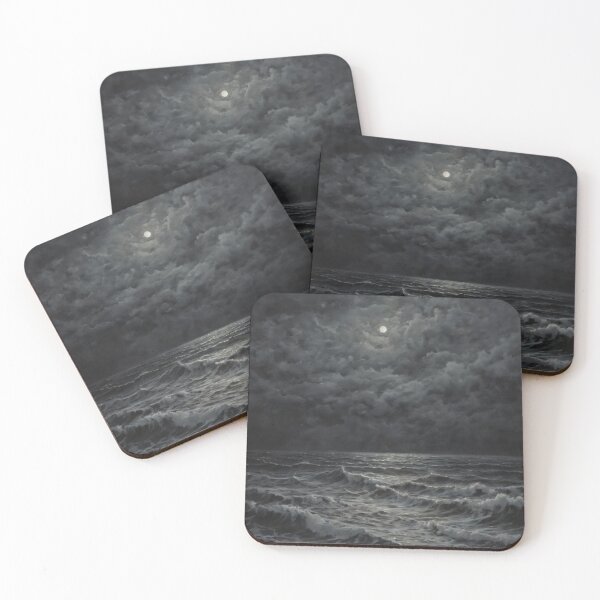 Item preview, Moonlit Stormy Sea – Dark Atmospheric Ocean Oil Painting with Dramatic Clouds designed and sold by Visualynx.