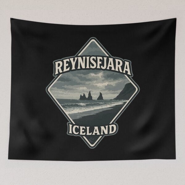 Item preview, Reynisfjara Beach Iceland Vintage Travel designed and sold by TomFrontierArt.