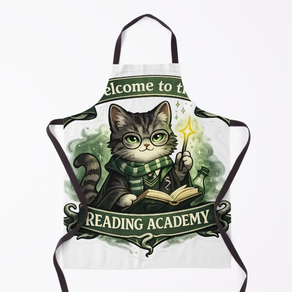 Item preview, Green Reading Academy Wizard Cat Sticker designed and sold by Chytanka.