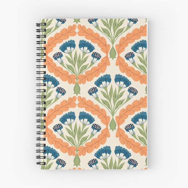 Item preview, Ornamental diamond base botatical pattern (orange on cream) designed and sold by istolar Pattern design & illustration.