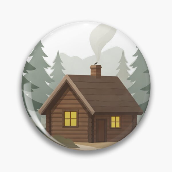 Item preview, Cozy Forest Cabin – Minimal Nordic Woodland Illustration designed and sold by Fernova.