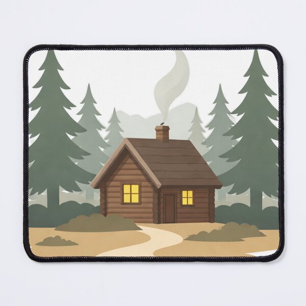 Item preview, Cozy Forest Cabin – Minimal Nordic Woodland Illustration designed and sold by Fernova.