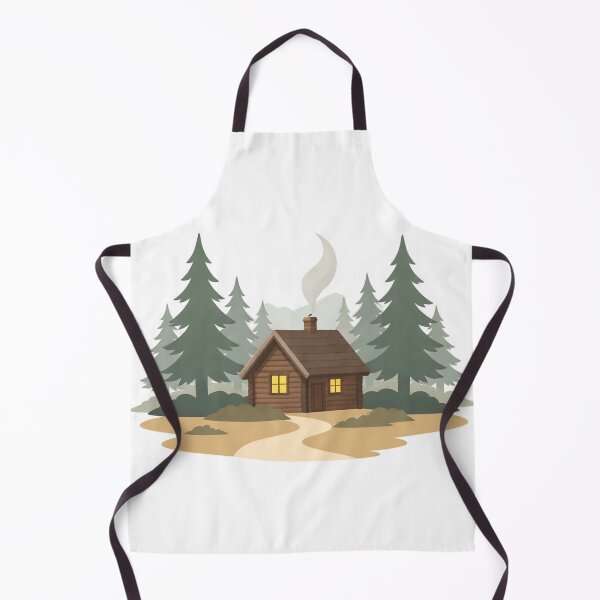 Item preview, Cozy Forest Cabin – Minimal Nordic Woodland Illustration designed and sold by Fernova.