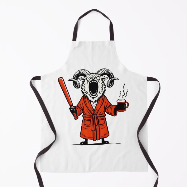 Item preview, Angry Ram in Robe with Bat – Savage Animal Illustration designed and sold by Senkov.