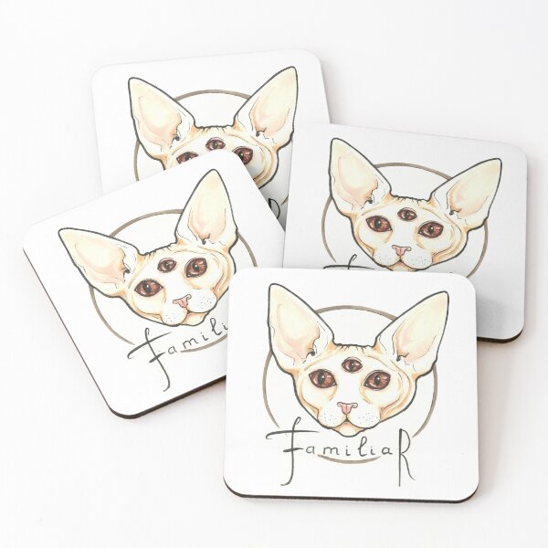 Item preview, Familiar - Hand-Drawn Mystical Cat illustration designed and sold by BlackLineLab.