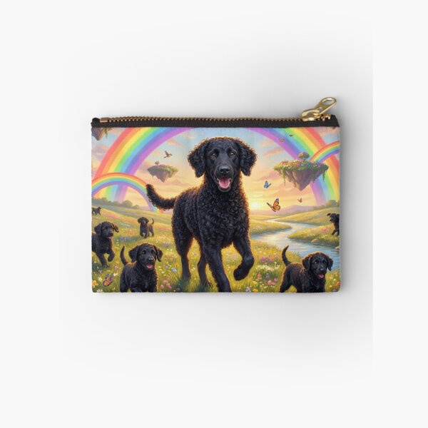 Item preview, Joyful Curly-Coated Retriever Family in Rainbow Paradise designed and sold by PetMemorialArt.