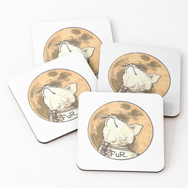 Item preview, Moon cat - Hand-Drawn Cozy Animal illustration designed and sold by BlackLineLab.