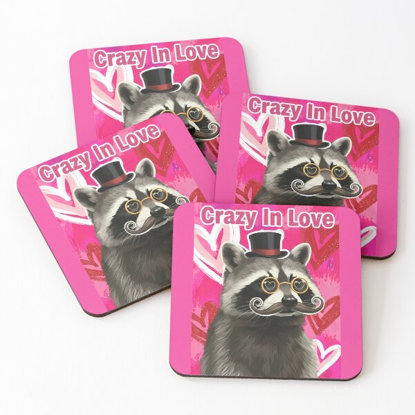 Item preview, Crazy In Love Raccoon Gentleman Top Hat Mustache designed and sold by naughty-raccoon.