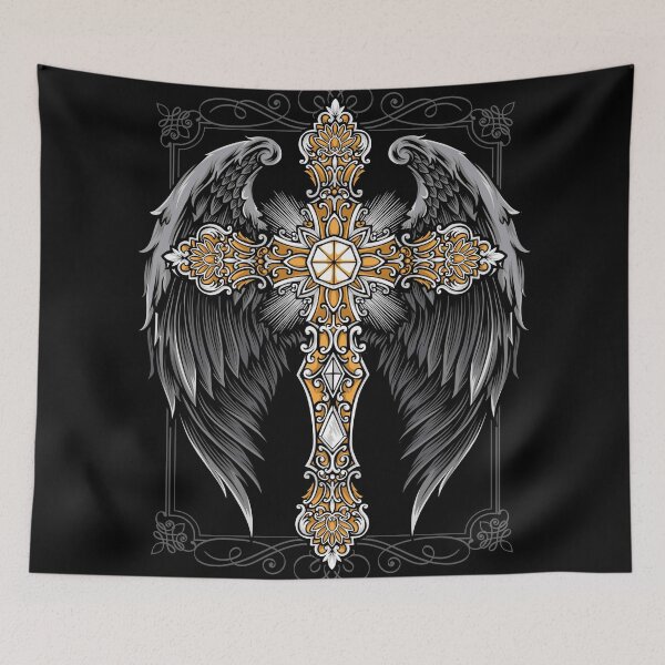 Item preview, Angel Wings with Cross Spiritual Christian Faith Art designed and sold by Jomack1.