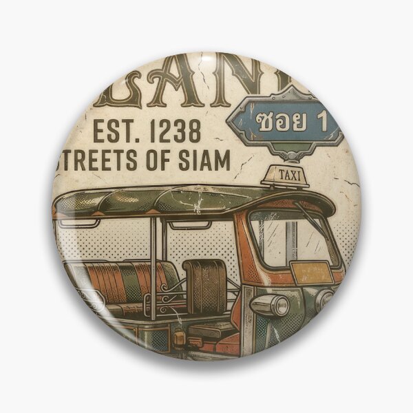 Item preview, Retro Bangkok Taxi - Rustic Distressed Tuk Tuk Art designed and sold by Thai-Era-Shop.