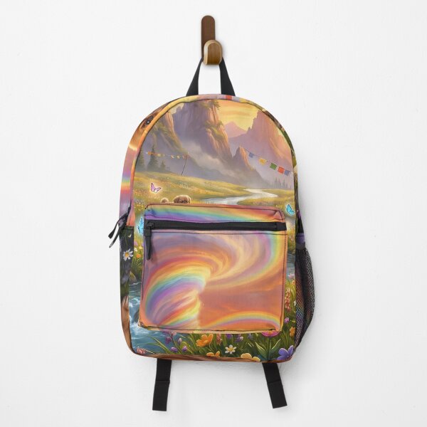 Item preview, Tibetan Spaniel Family in Spiritual Rainbow Paradise Sunset designed and sold by PetMemorialArt.