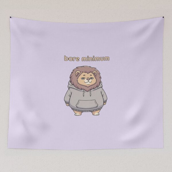 Item preview, Bare Minimum Lion Hoodie | Relatable Low Energy Cute Meme Art designed and sold by Moon's Arts.