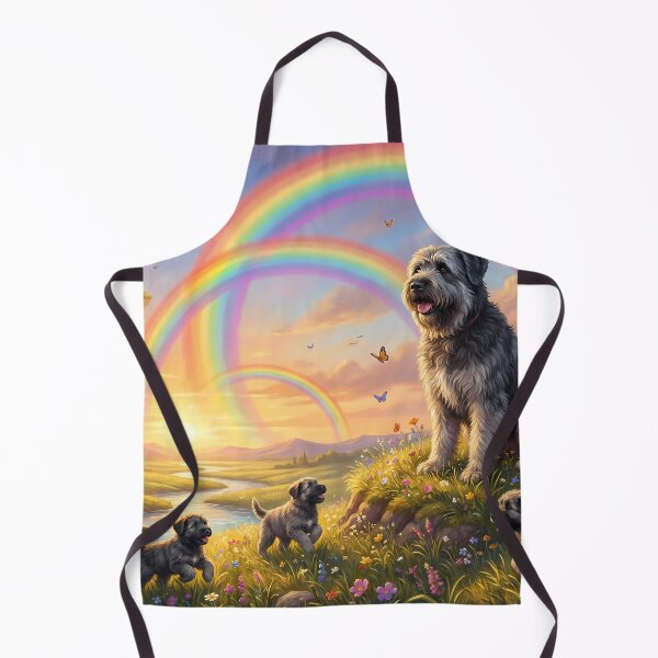 Item preview, Bouvier des Flandres Family in Rainbow Paradise Sunset designed and sold by PetMemorialArt.