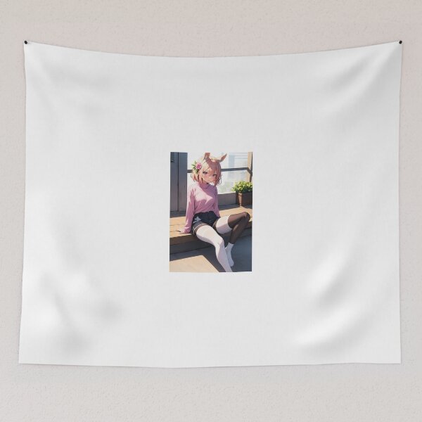 Item preview, Kawaii Fox Ear Anime Girl Cozy Spring Pink Aesthetic Art designed and sold by iloveanimechibi.