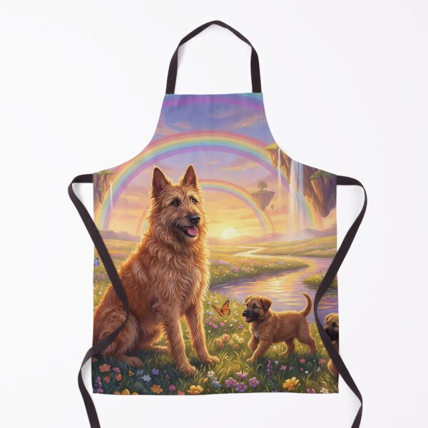 Item preview, Belgian Shepherd Laekenois Family in Rainbow Paradise Sunset designed and sold by PetMemorialArt.