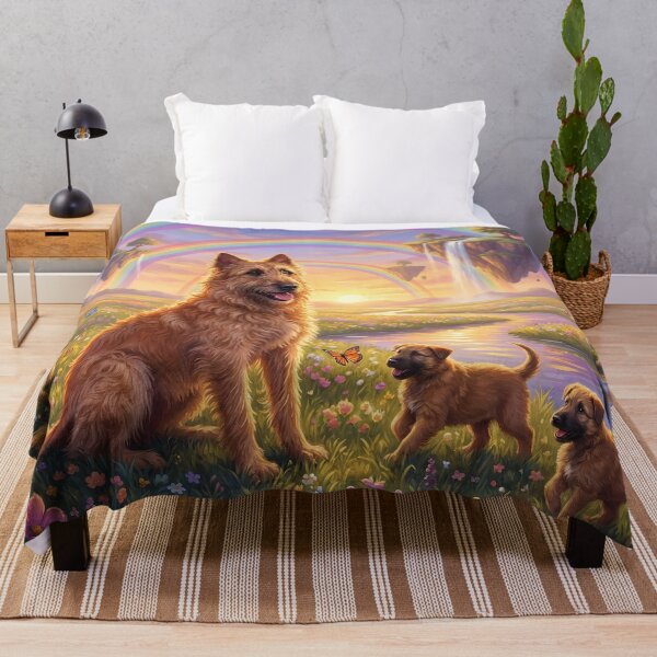 Item preview, Belgian Shepherd Laekenois Family in Rainbow Paradise Sunset designed and sold by PetMemorialArt.