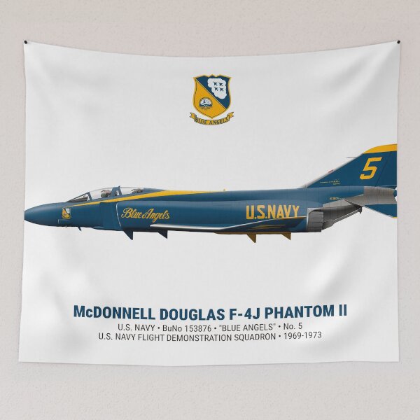 Item preview, F-4J Phantom II Blue Angels Navy No 5 designed and sold by AlexGuedesArt.