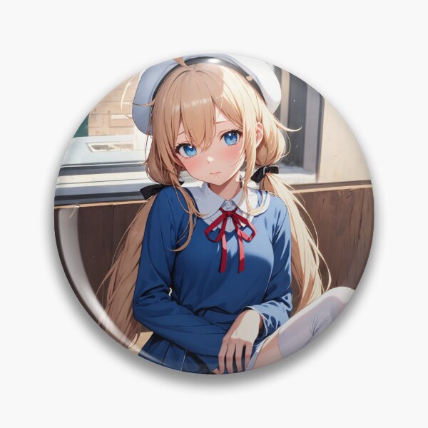 Item preview, Kawaii Blonde Schoolgirl Anime Art Aesthetic Illustration designed and sold by iloveanimechibi.
