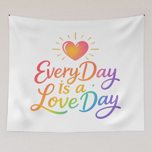 Item preview, Every Day Is a Love Day – Positive Romance Typography Shirt designed and sold by RMTrendy.