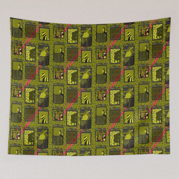 Item preview, Storey-telling maximalist buildings - olive designed and sold by HillsandSheep.
